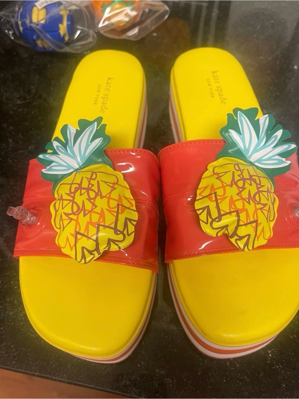 kate spade  Pineapple Slide Espadrilles sandals